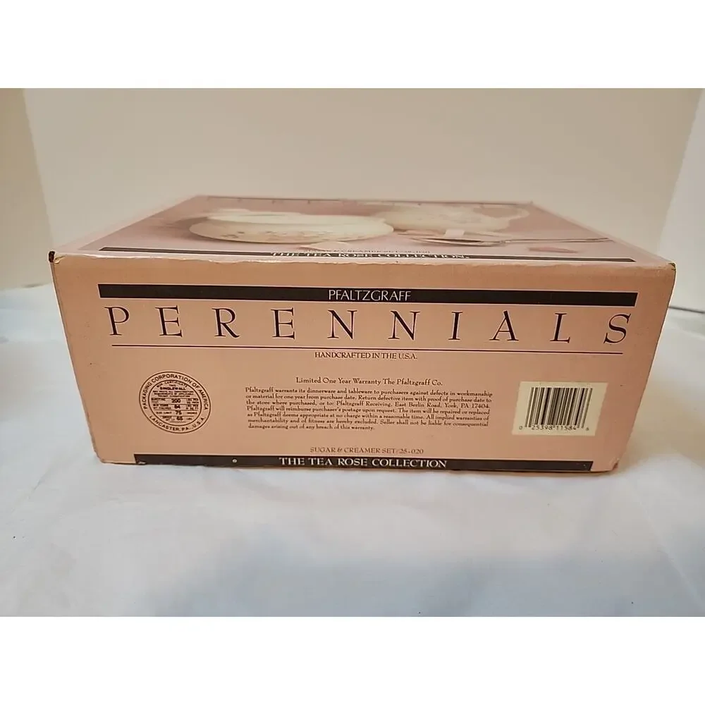 Pfaltzgraff Tea Rose Covered Sugar and Creamer new in box